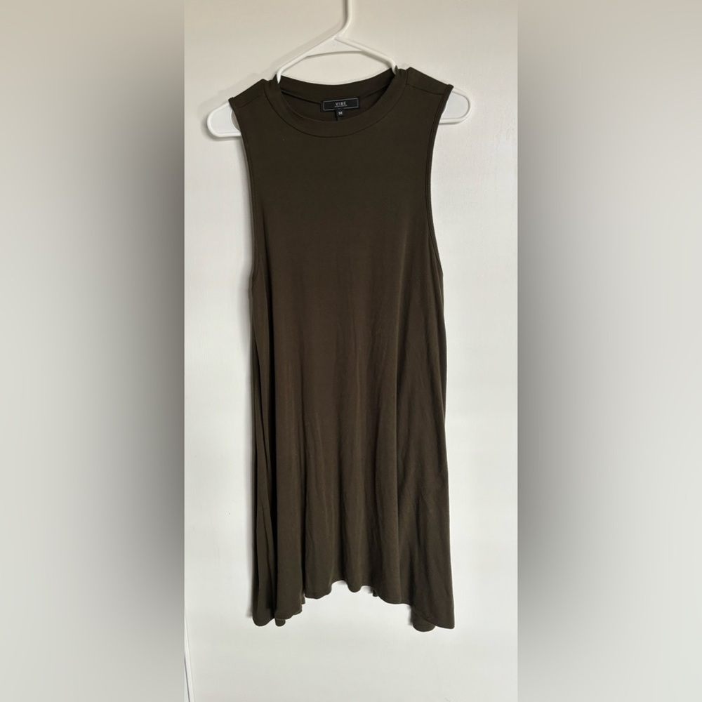 Vibe Sport Dress Asymmetrical Cut Forest Green Size Medium Crew Neck Tennis Golf